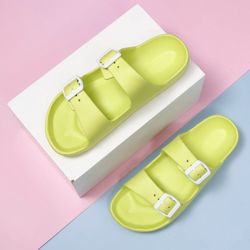 Lightweight adjustable EVA sandals with dual straps for couples. Ideal for outdoor & indoor use.