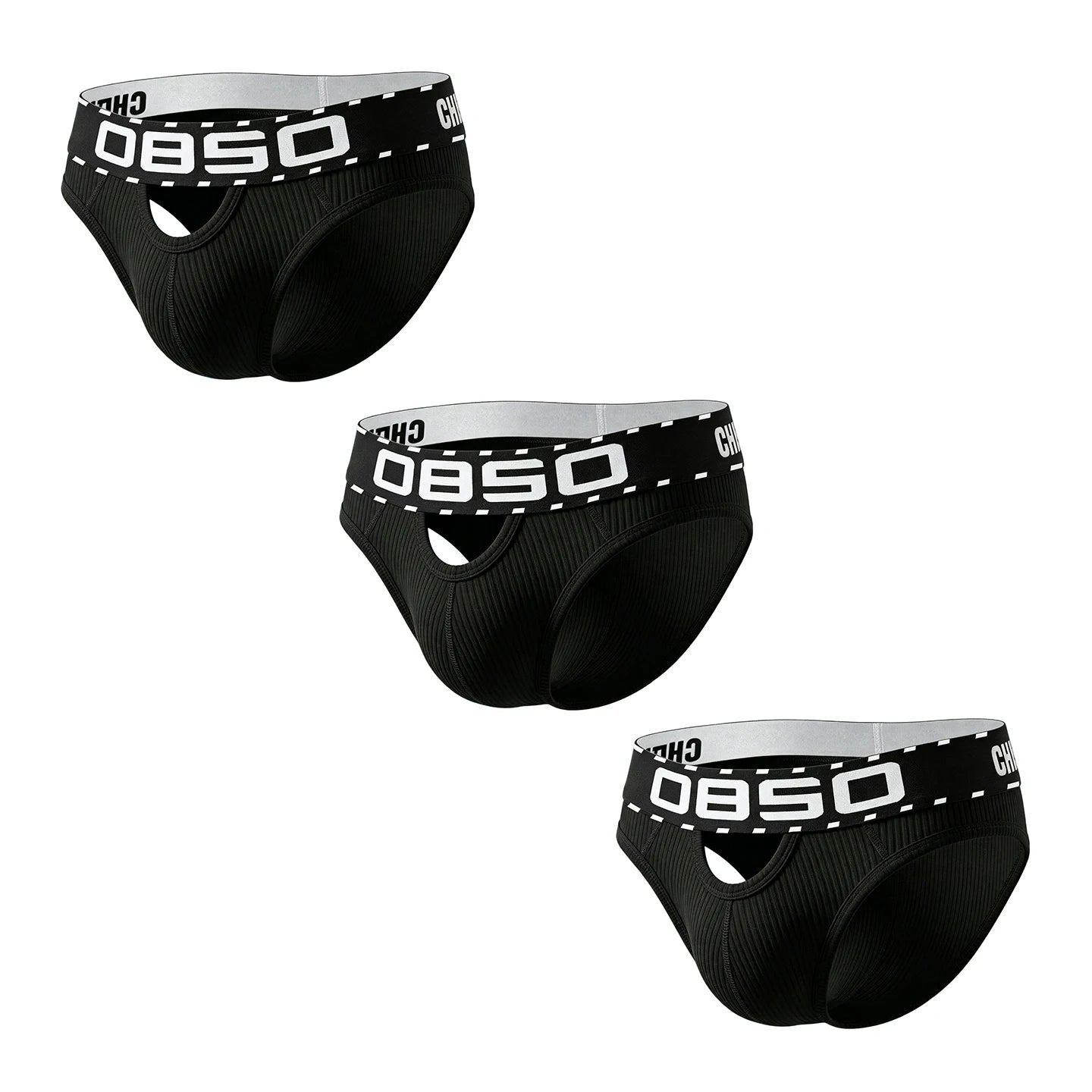 1/3Pcs Breathable Cotton Men Underwear Sexy Bikini Panties Underpants Large Crotch Pouch Mens Briefs with Front and Back Cutouts