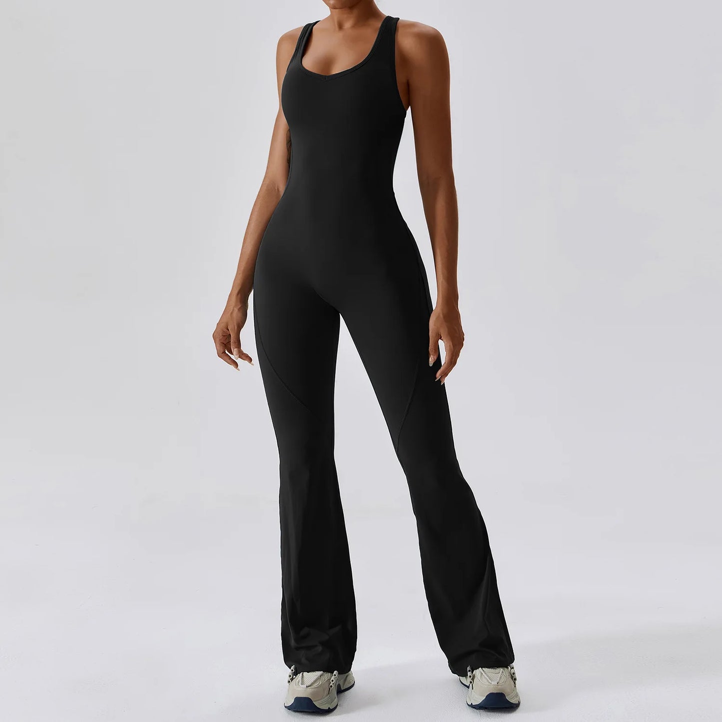 Solid Yoga Jumpsuit One Piece Outfit Fitness Bodysuit Workout Clothes for Women Sportwear Women Buttock lifting Set Activewear