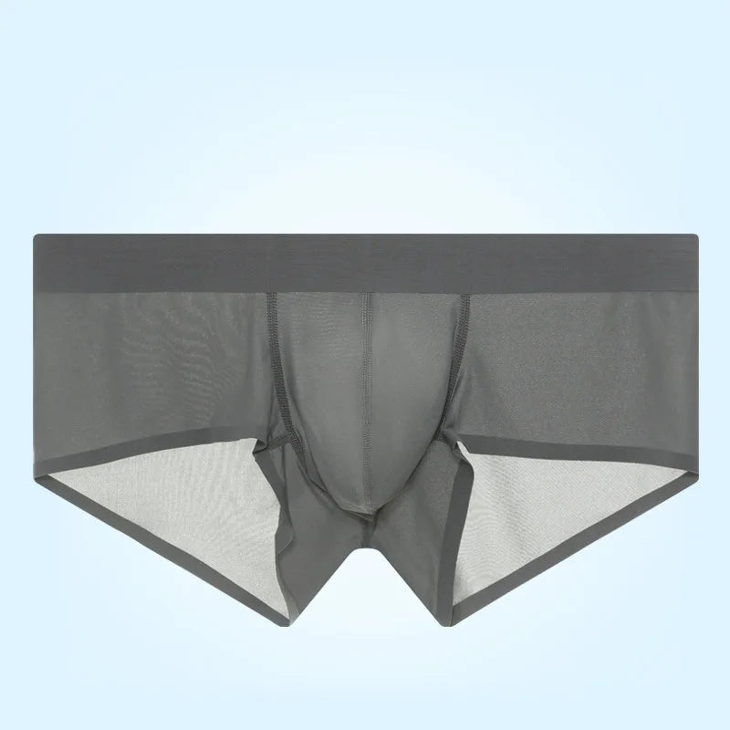 New Ultra-thin Quick Dry Mens Boxer Shorts Ice Silk Man Panties Seamless Sexy Underwear U Bulge Pouch Male Breathable Underpants