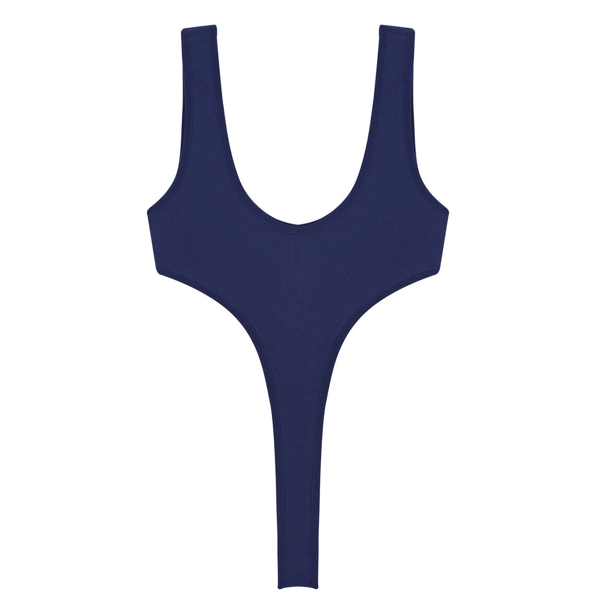 Women's Swimsuit One Piece Silky See Through Sheer Lingerie Swimwear Deep Scoop Neck Sleeveless High Cut Thong Leotard Bodysuit