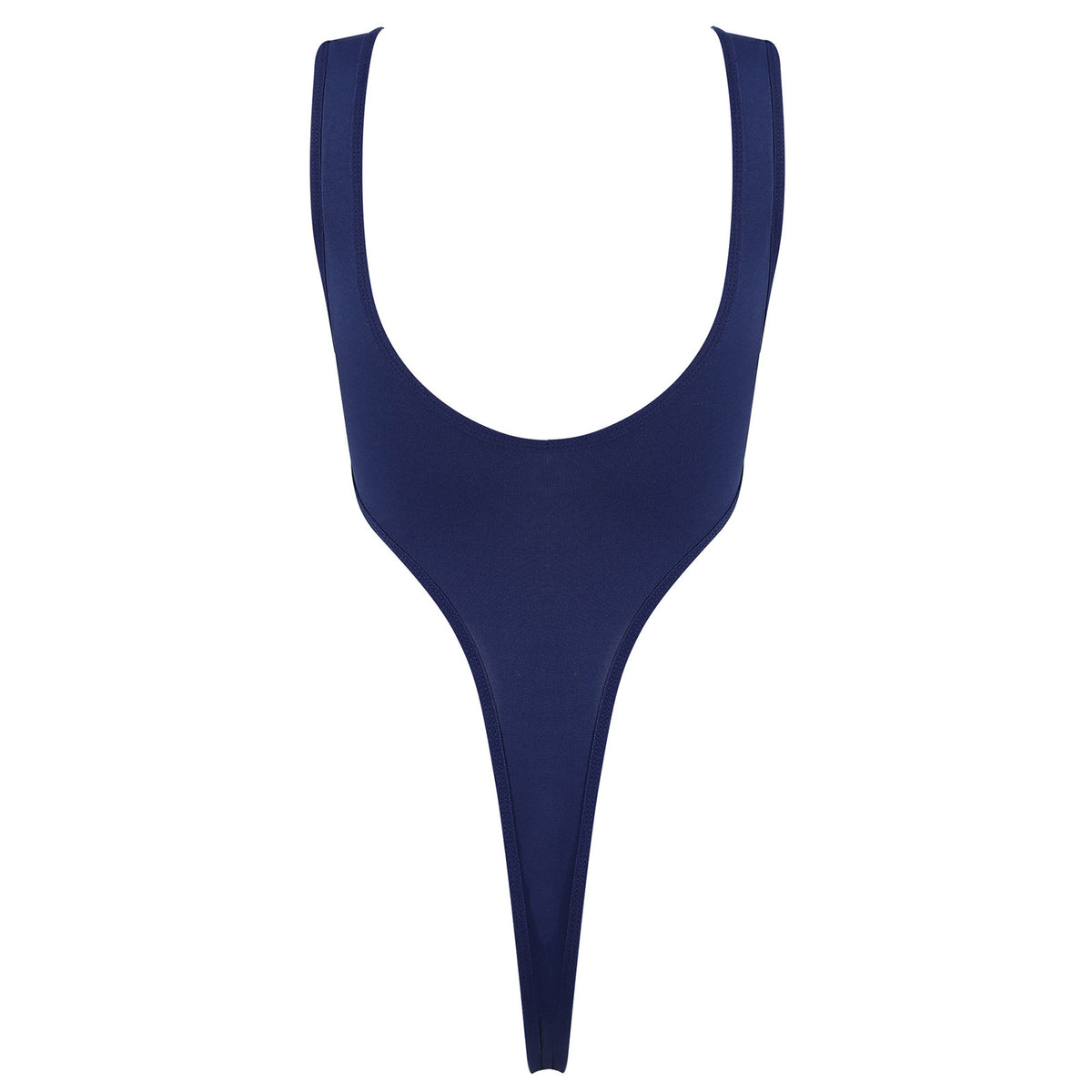 Women's Swimsuit One Piece Silky See Through Sheer Lingerie Swimwear Deep Scoop Neck Sleeveless High Cut Thong Leotard Bodysuit