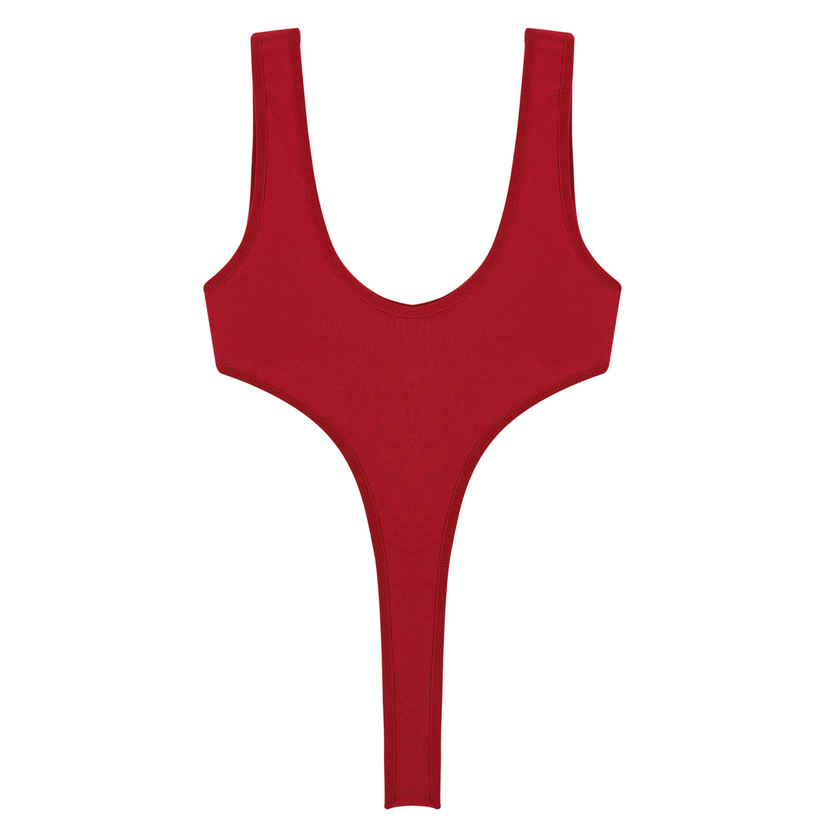 Women's Swimsuit One Piece Silky See Through Sheer Lingerie Swimwear Deep Scoop Neck Sleeveless High Cut Thong Leotard Bodysuit