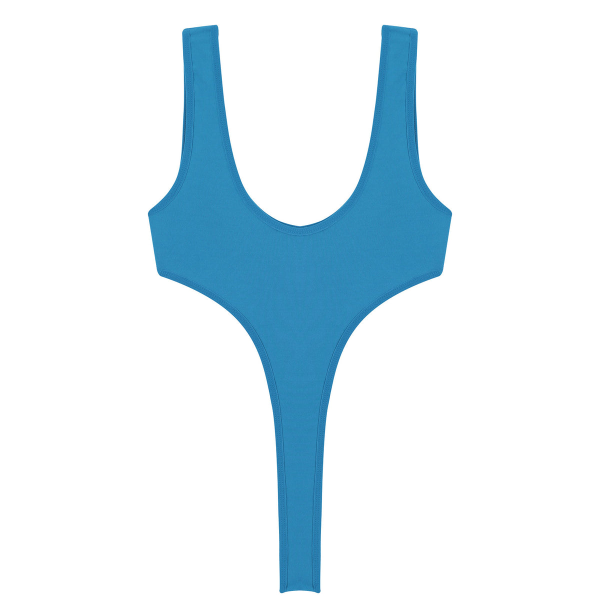 Women's Swimsuit One Piece Silky See Through Sheer Lingerie Swimwear Deep Scoop Neck Sleeveless High Cut Thong Leotard Bodysuit