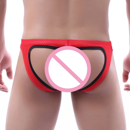 Sexy Men Underpants Thong Jock Strap Man Underwear G String Jockstrap Anal Mesh Buttocks Panties Open Butt Hollow Cueca Hombre