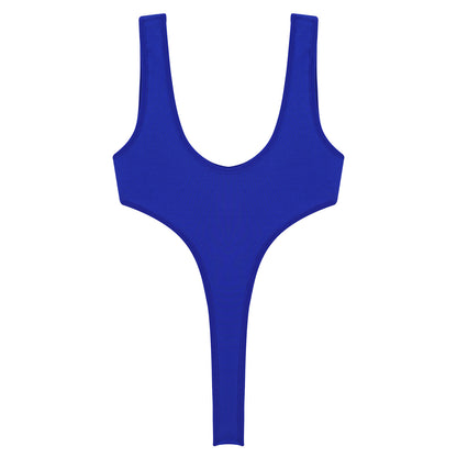 Women's Swimsuit One Piece Silky See Through Sheer Lingerie Swimwear Deep Scoop Neck Sleeveless High Cut Thong Leotard Bodysuit