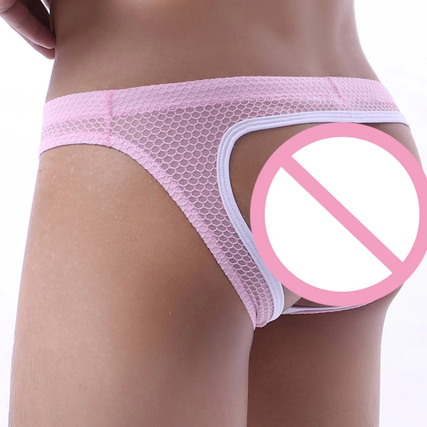 Sexy Men Underpants Thong Jock Strap Man Underwear G String Jockstrap Anal Mesh Buttocks Panties Open Butt Hollow Cueca Hombre