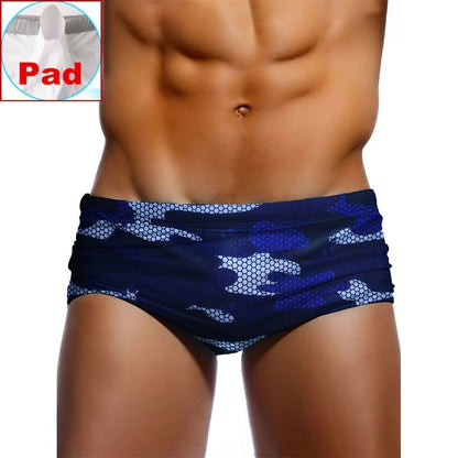 Sexy Swimming Trunks Mens Camouflage Swim Boxer Briefs Swimwear Young Man Swimsuit Beach Surfing Bathing Suit Shorts Zwembroek