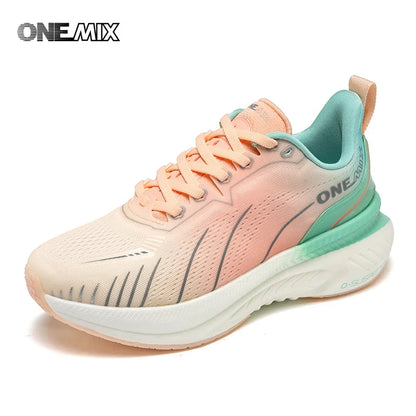 ONEMIX Women Sneakers Black Breathable Running Shoes for Woman 2024 Designer  21608A Shipping Pink Fashion Damping Sports Shoes