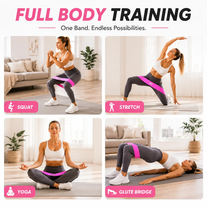 3PCS Fabric Resistance Bands Set for Women, Non Slip Workout Bands for Glutes, Legs & Home Fitness