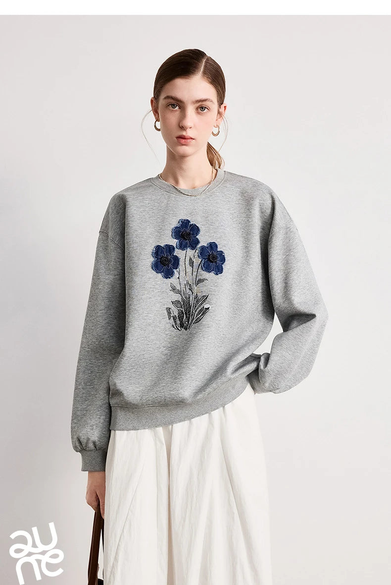 TOYOUTH Women Cotton Sweatshirt 2026 Spring New Knit Striped Turn-Down Collar Loose Unique Stylish Top