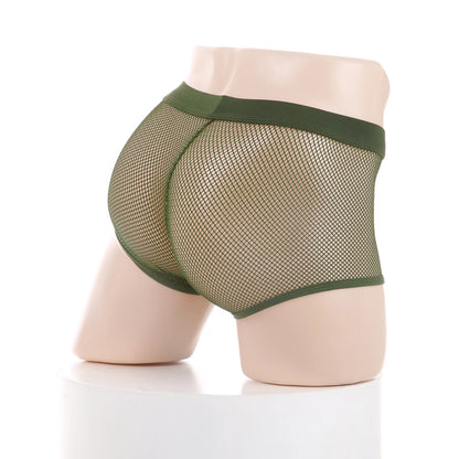 Sexy Mesh Boxer Men Underwear See Through Panties Transparent Low Waist Nightwear Boxer Shorts Boxershorts Underpants