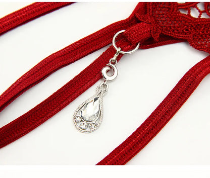 Women Sexy Jewelry Diamond Seductive Erotic Thong G-String Perspective Hollowed Out Embroidery Sexy Underwear Girlfriends Gifts