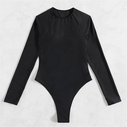 Diamond Rhinestones Long Sleeve Extreme Mini Micro Thong Women Swimwear One Piece Swimsuit Female Bather Bathing Suit Swim K4887