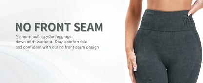 2 Pack Women's High Waisted Sexy Butt Lifting Seamless Solid Color Yoga Leggings Elastic And Breathable Fitness Sports Pants