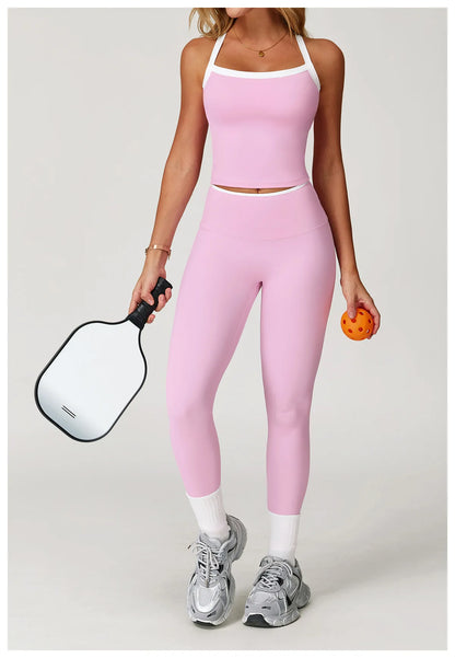 2 Pieces Yoga Set Women Workout Outfits Fitness Clothes Sportswear Gym Tracksuit High Waist Leggings Sports Bra Athletic Wear