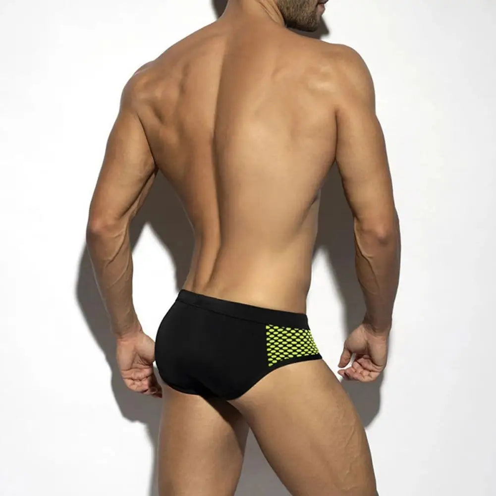 Men Summer Swim Briefs Low-rise Drawstring Sexy Swimming Briefs Dot Stitching Print Swimming Trunks Swimwear 남성 수영 팬티