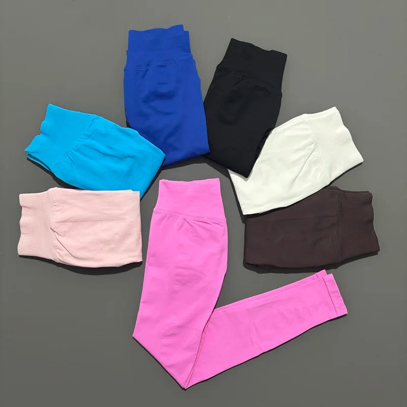 HISTELLO Sports Leggings Women Seamless Yoga Tight Pants DF Dupe Fitness Long Pants Running Gym Tights Workout Sports Clothing