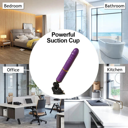 Automatic Thrusting G Spot Dildo Sex Machines Suction Cup Vibrator 10 Thrusts Mode Clitoral Vagina Anal Stimulation Adult Toys