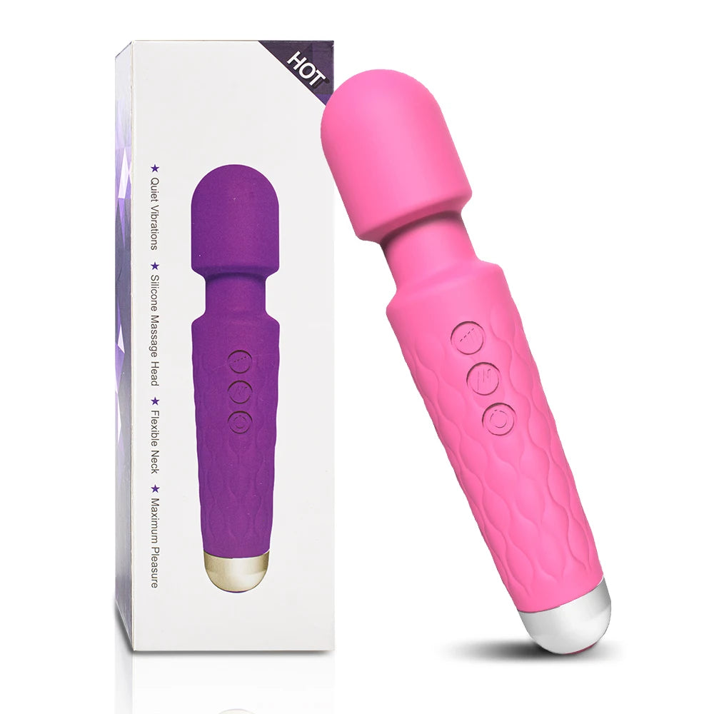 Powerful Vibrator Women's Magic Wand USB Rechargeable Waterproof Massager Clitoral G-Spot Vibrator Sex Toy Suitable for Adults