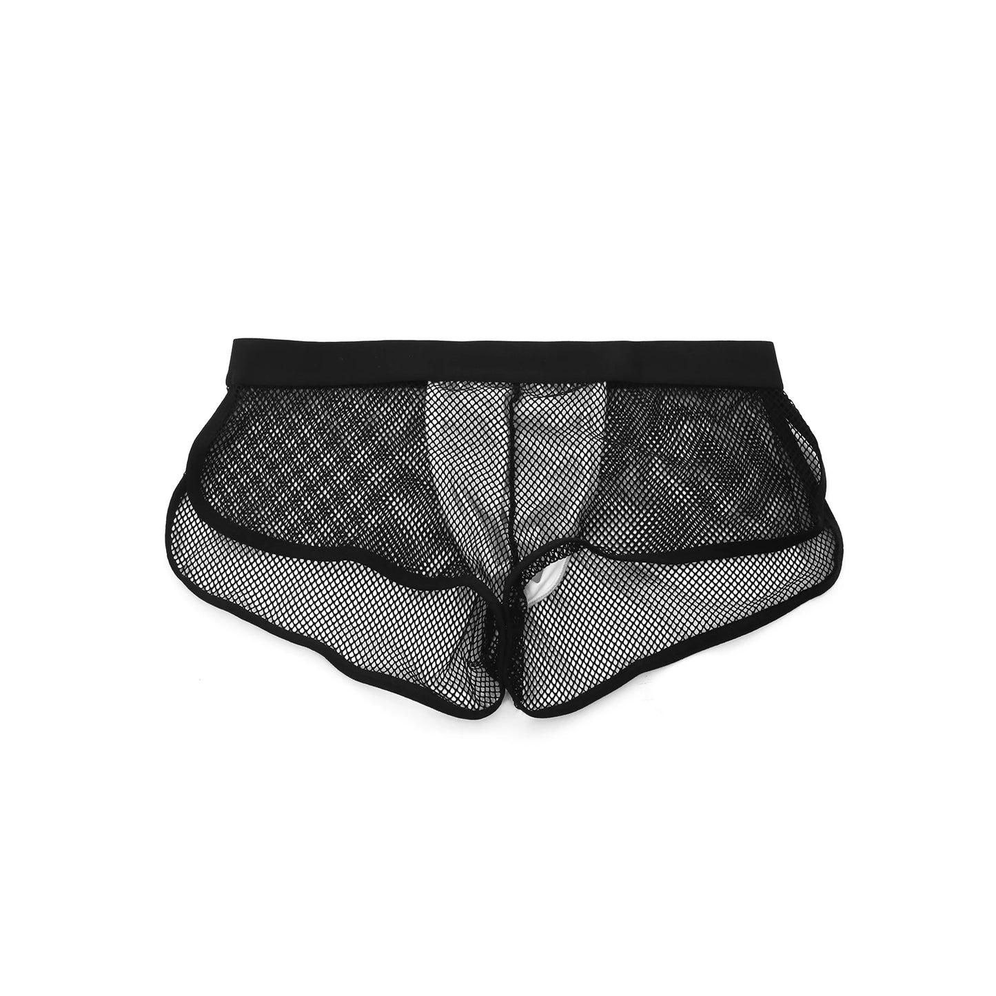 Sexy Man Boxers Transparent Mesh Underwear Men's Inner Pouch Panties Side Split See Through Boxer Shorts Boxershorts Underpants