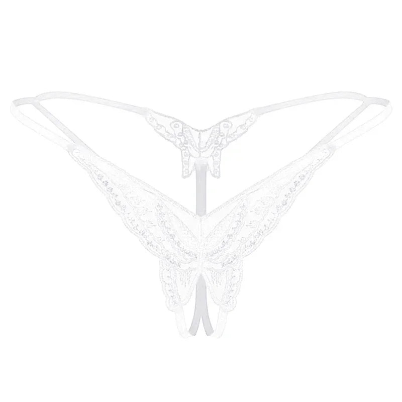 Open Crotch Briefs Thong Transparent T Pants Underwear Ladies Pantys Sexy Lingerie Womens Panties Lace Sequins Embroidery