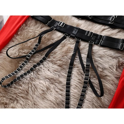 Tornova Sexy Lingerie Set for Women Strap Sexy Lingerie Mesh Splicing Hollow Sexy Lingerie 5-piece Set Halter Underwear Set New