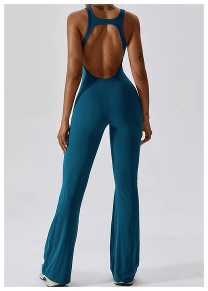Solid Yoga Jumpsuit One Piece Outfit Fitness Bodysuit Workout Clothes for Women Sportwear Women Buttock lifting Set Activewear