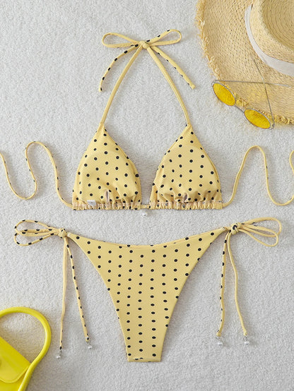 Sexy  Micro Bikinis Sets Pearl Dot Print Swimwear 2026 Bathing Suit Woman Beachwear Women Beach Summer Bikini Two-piece Swimsuit
