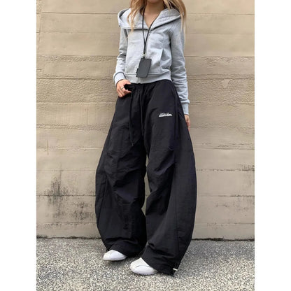 Women's Dance Y2K Style Pants Cross Layer Straps Design Casual Streetwear Wide Leg Cargo Pants For Hip Hop Dance Colorful