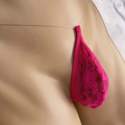Sexy Men Thong Stand Up Big Pouch Male Panties Soft Lace GString Invisible Men Underwear Perizoma Uomo Celana Dalam Gay Thong