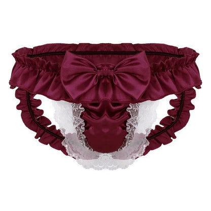 Men Sexy Hollow underpants men Exposed Buttocks Thong Briefs sexy toy mens Panties Sissy Underwear Bowknot Thongs sissy Thongs