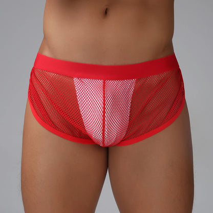 Sexy Man Boxers Transparent Mesh Underwear Men's Inner Pouch Panties Side Split See Through Boxer Shorts Boxershorts Underpants