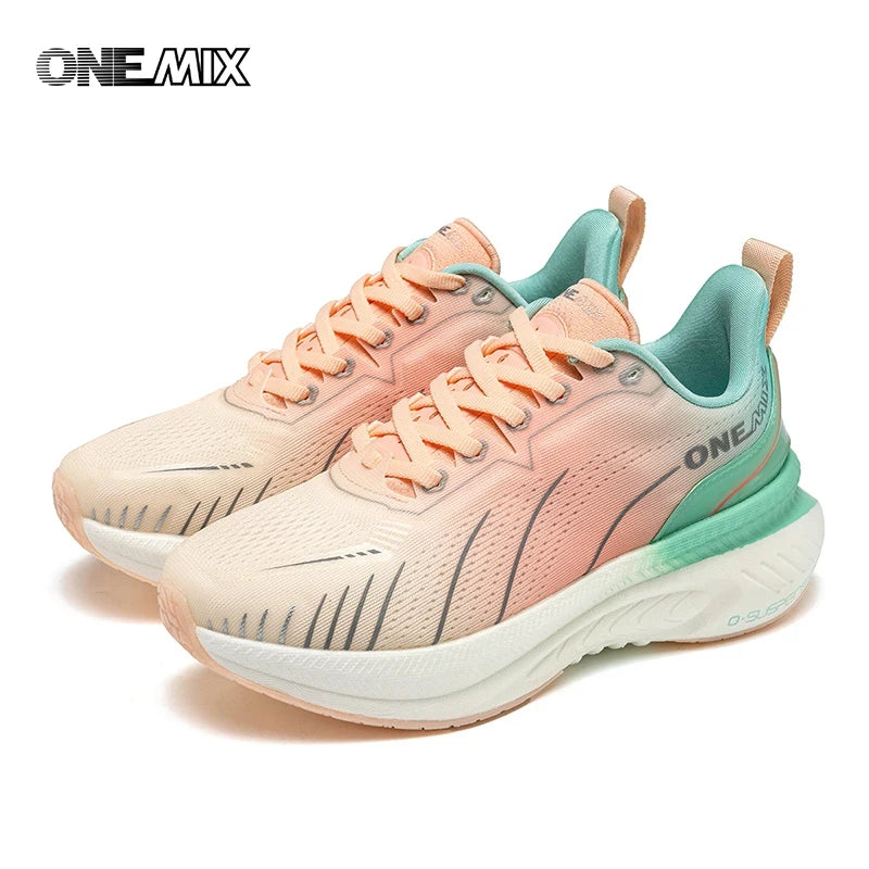 ONEMIX Women Sneakers Black Breathable Running Shoes for Woman 2024 Designer  21608A Shipping Pink Fashion Damping Sports Shoes