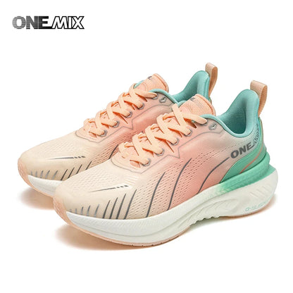 ONEMIX Women Sneakers Black Breathable Running Shoes for Woman 2024 Designer  21608A Shipping Pink Fashion Damping Sports Shoes