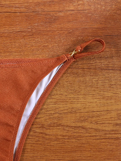 Halter Solid Bikinis New Thongs Swimsuit Women's Swimwear 2026 Bathing Suit High Cut Biquini Mujer Micro Thongs Beach Wear