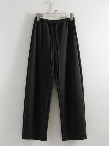 Butter Yellow Sport Sweatpants Women Wide Leg For Summer Basic Women's Pants And Trousers Cotton Baggy Red Pants Woman Joggers