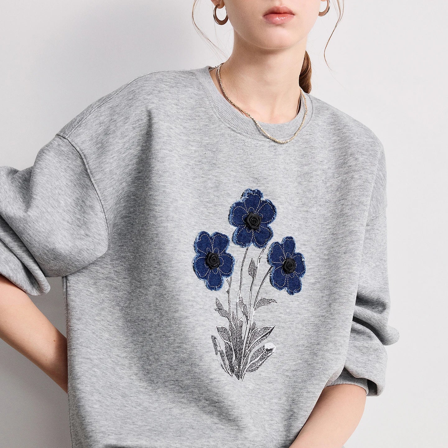 TOYOUTH Women Cotton Sweatshirt 2026 Spring New Knit Striped Turn-Down Collar Loose Unique Stylish Top
