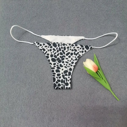 6PCS/Set Strap Thong Double Layer Cotton Panties for Women Plus Size Sexy Seamless Underwear Leopard/Camouflage G String