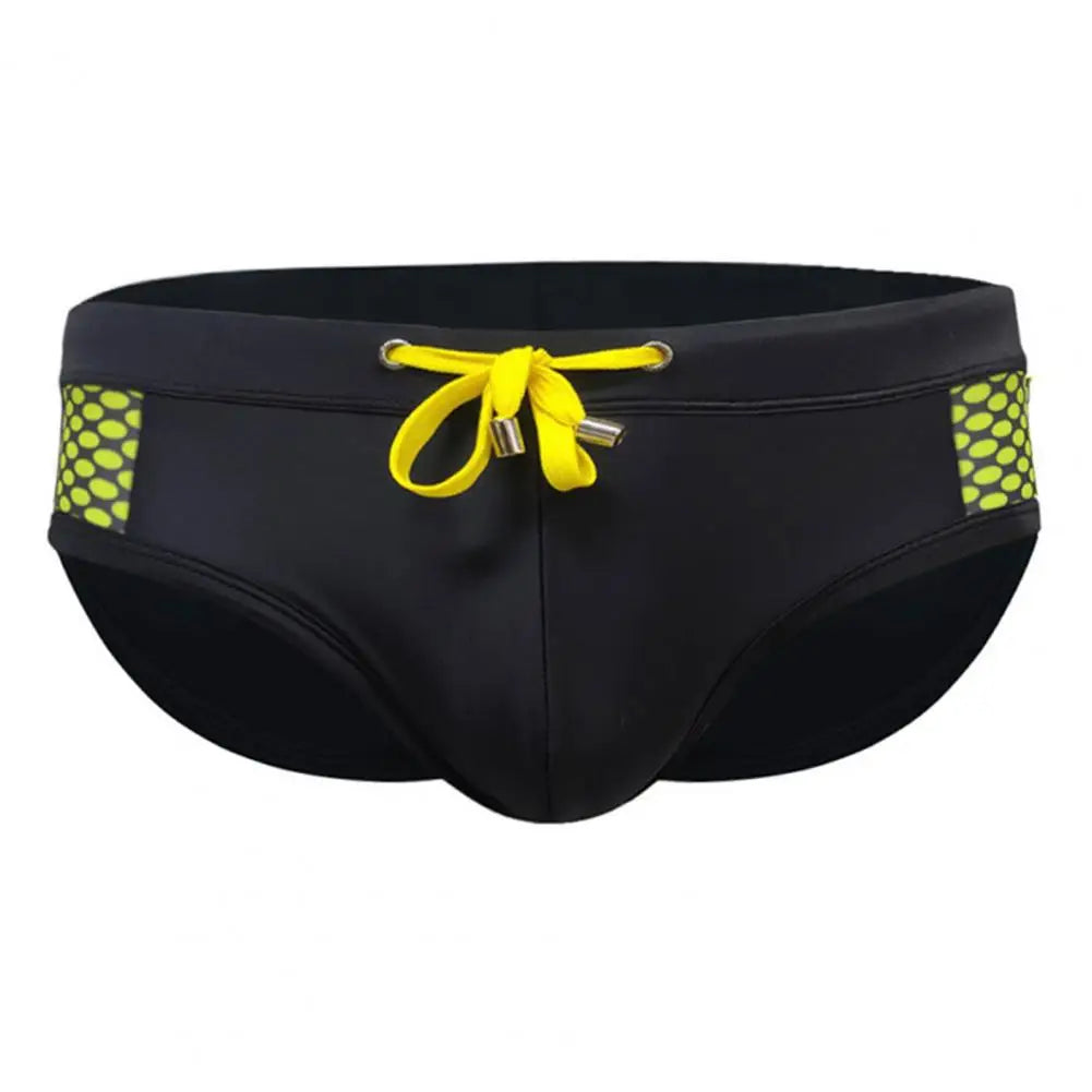 Men Summer Swim Briefs Low-rise Drawstring Sexy Swimming Briefs Dot Stitching Print Swimming Trunks Swimwear 남성 수영 팬티