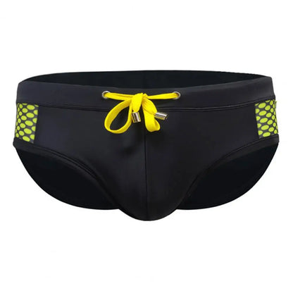 Men Summer Swim Briefs Low-rise Drawstring Sexy Swimming Briefs Dot Stitching Print Swimming Trunks Swimwear 남성 수영 팬티