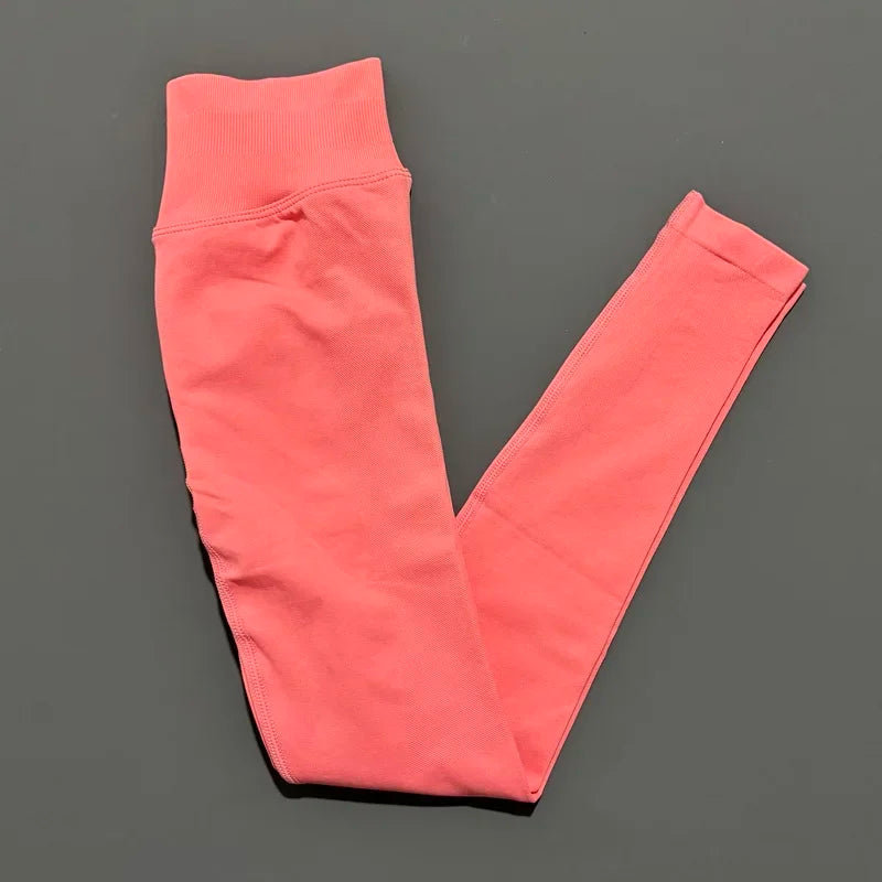HISTELLO Sports Leggings Women Seamless Yoga Tight Pants DF Dupe Fitness Long Pants Running Gym Tights Workout Sports Clothing