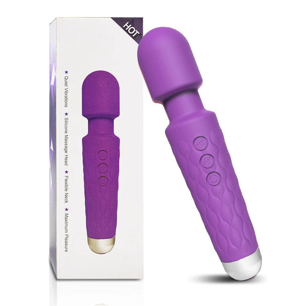 Powerful Vibrator Women's Magic Wand USB Rechargeable Waterproof Massager Clitoral G-Spot Vibrator Sex Toy Suitable for Adults