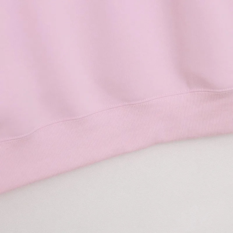 Disney Pink Disneyland Letter Embroidery Cartoon Mickey Minnie Cute Print Sweatshirt Zipper Women Jumper Fleece Pullover Unisex
