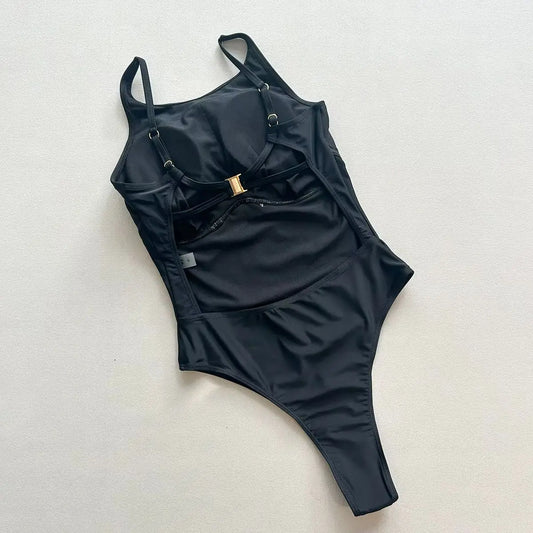 Thong 2025 Sexy Women One Piece Swimsuit Swimwear Female Solid High Waist Monokini Swimming Suit Bathing Suit Biquini Beachwear