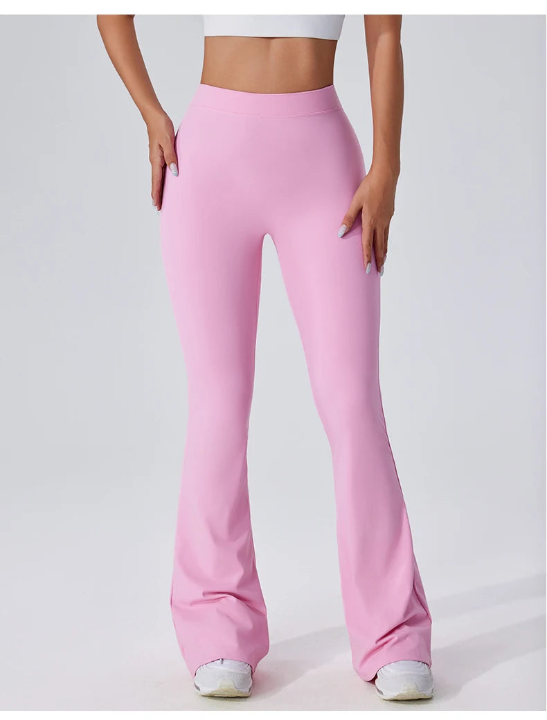 Sexy Sports Leggings Women V Back Scrunch Flares Leggings High Waist Yoga Flares Pants Push Up Gym Leggings Women Yoga Clothes