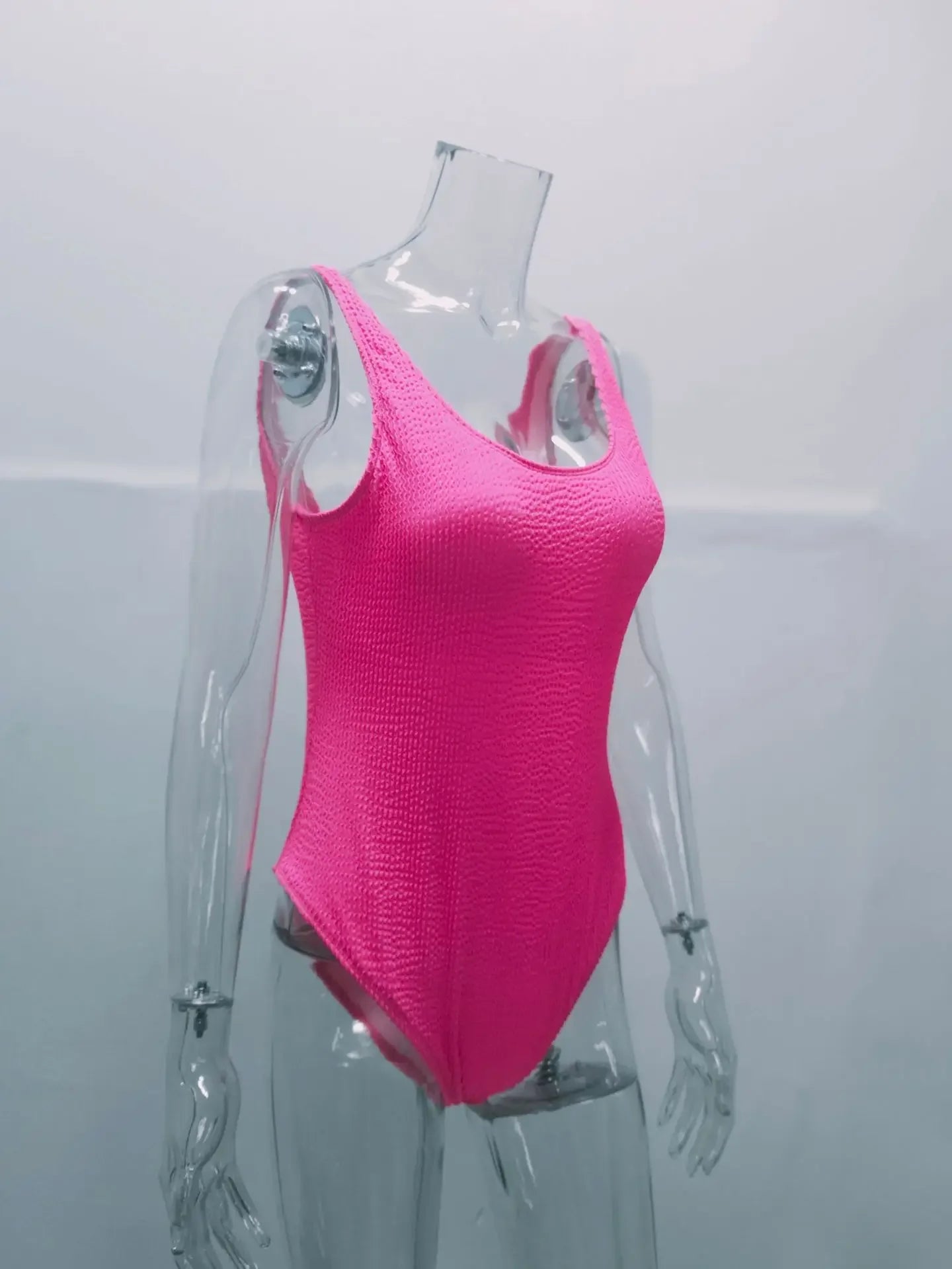 Sexy Ribbed Wrinkled One-piece Bikini Female Swimsuit Women Push Up Bra Swimwear