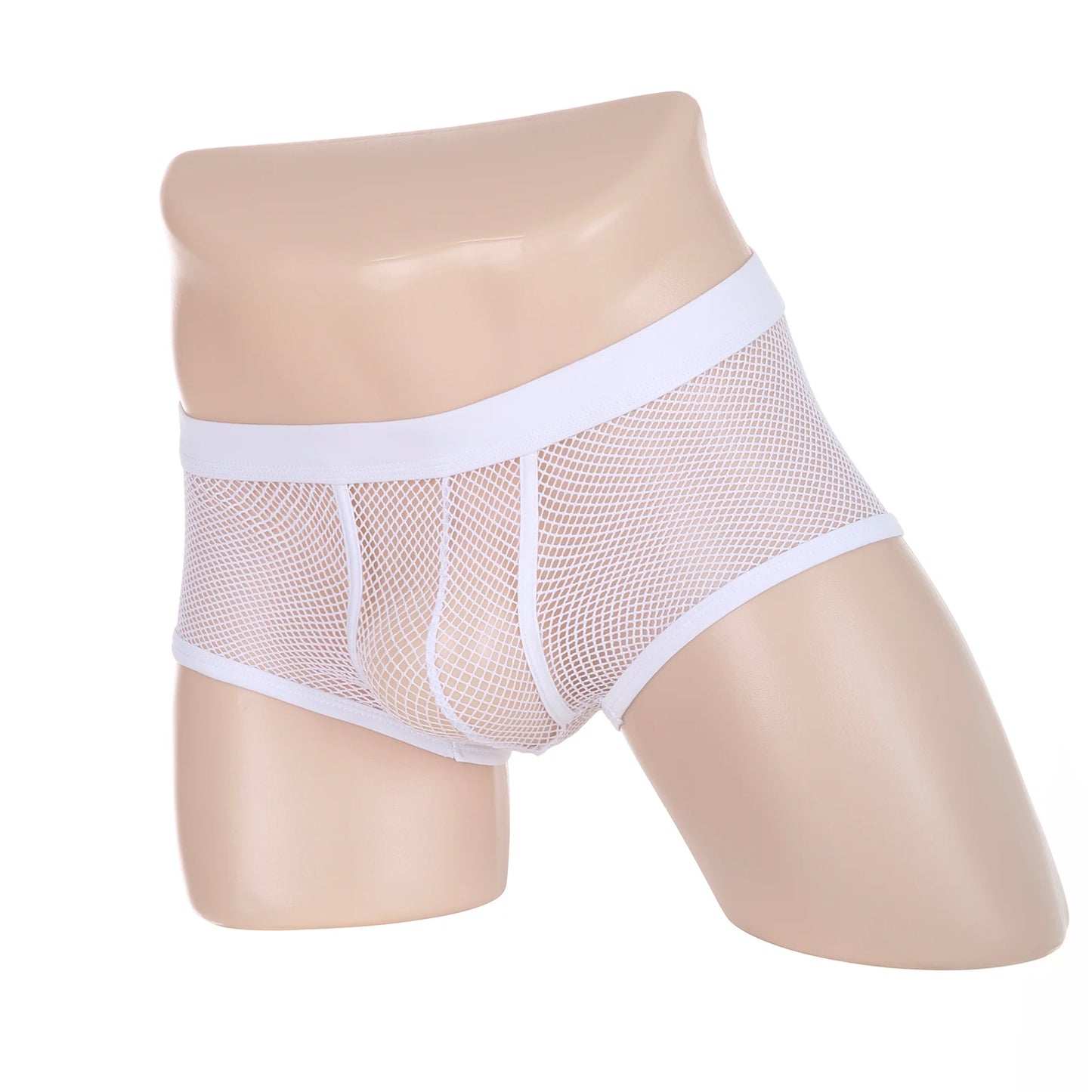 Sexy Mesh Boxer Men Underwear See Through Panties Transparent Low Waist Nightwear Boxer Shorts Boxershorts Underpants