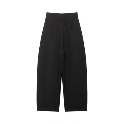 Casual Loose Pants Women High Waist Pleated Straight Long Wide Leg Trousers Female 2026 Spring Autumn Fashion Lady Bottoms ﻿