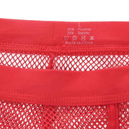 Sexy Mesh Boxer Men Underwear See Through Panties Transparent Low Waist Nightwear Boxer Shorts Boxershorts Underpants